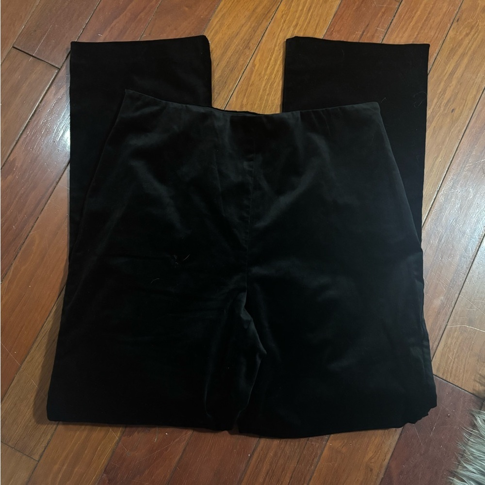 Tuckernuck Black Velvet Deja Pant Small Wide Leg Neutral High Rise - Picture 4 of 6